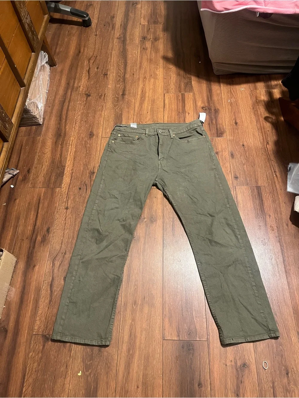 Levi's 505 Straight Leg Pants in Olive Green